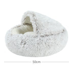 Crystal Velvet Cat Bed – Ultra‑Warm Half‑Wrap Design, Plush Round Comfort, Perfect for Indoor Cats