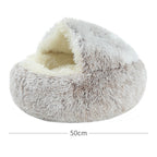 Crystal Velvet Cat Bed – Ultra‑Warm Half‑Wrap Design, Plush Round Comfort, Perfect for Indoor Cats