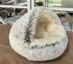 Crystal Velvet Cat Bed – Ultra‑Warm Half‑Wrap Design, Plush Round Comfort, Perfect for Indoor Cats