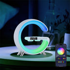 AuraG Smart G‑Lamp – 15W Fast Charge, Bluetooth Sound, App‑Synced Mood Lighting for Modern Homes