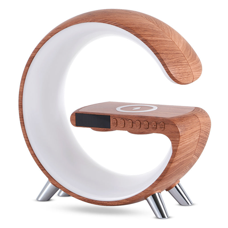 AuraG Smart G‑Lamp – 15W Fast Charge, Bluetooth Sound, App‑Synced Mood Lighting for Modern Homes