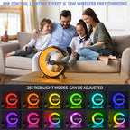 AuraG Smart G‑Lamp – 15W Fast Charge, Bluetooth Sound, App‑Synced Mood Lighting for Modern Homes