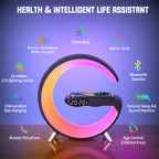 AuraG Smart G‑Lamp – 15W Fast Charge, Bluetooth Sound, App‑Synced Mood Lighting for Modern Homes