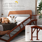 1. Wooden Dog Ramp – Safe Non‑Slip Climb, 73" Length + Guardrails, For Beds & Sofas