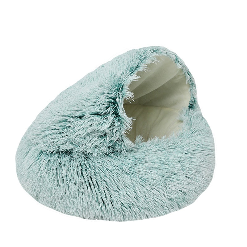 Crystal Velvet Cat Bed – Ultra‑Warm Half‑Wrap Design, Plush Round Comfort, Perfect for Indoor Cats