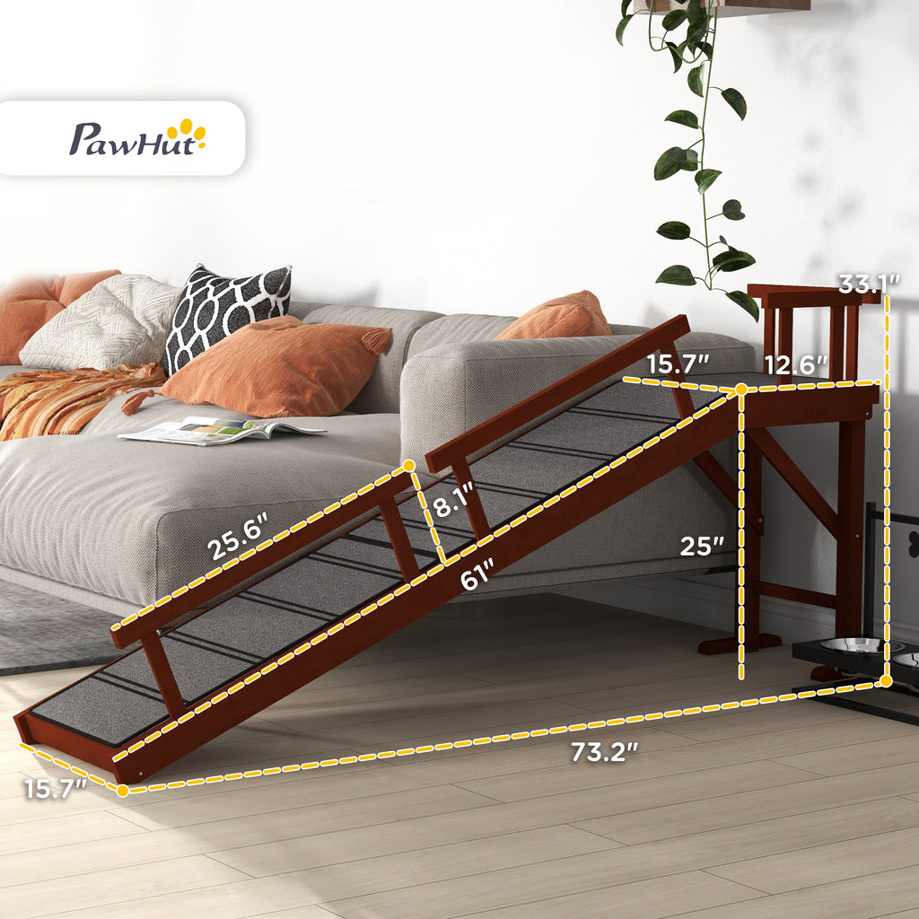 73" Wooden Dog Ramp with Safety Rails