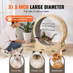Large Indoor Cat Running Wheel – Quiet Exercise, 35.8" Stable Design, For Active Indoor Cats