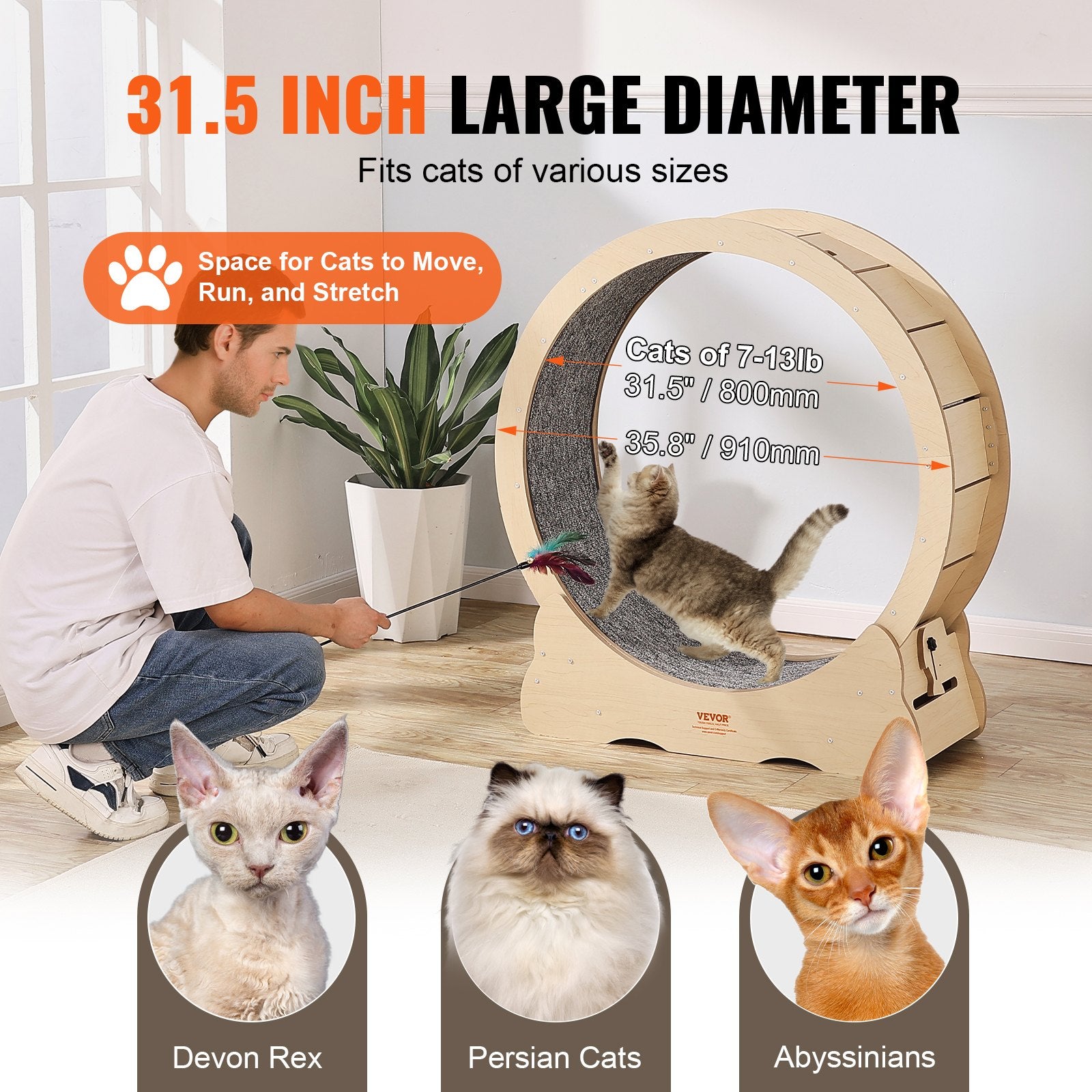 Large Indoor Cat Running Wheel