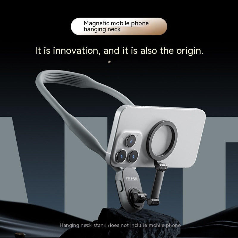 Magnetic Phone Neck Holder – Quick‑Release MagSafe, Adjustable Silicone Frame, Ideal for Travel, Streaming & On‑the‑Go Use