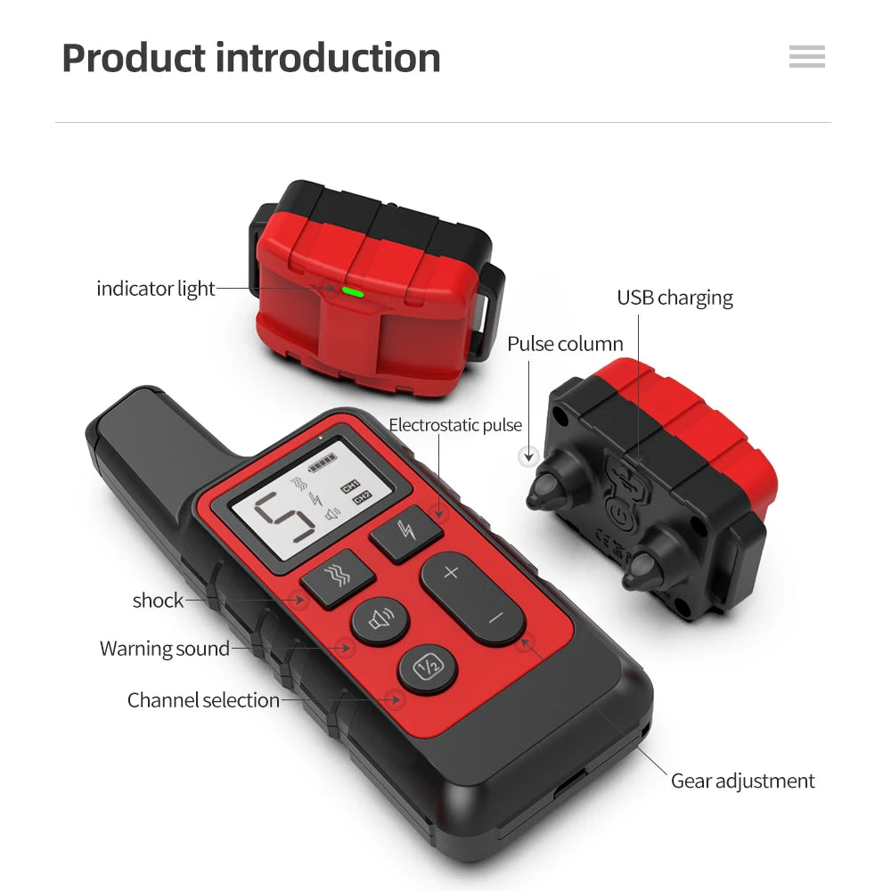500m Waterproof Dog Training Collar – Remote & Rechargeable