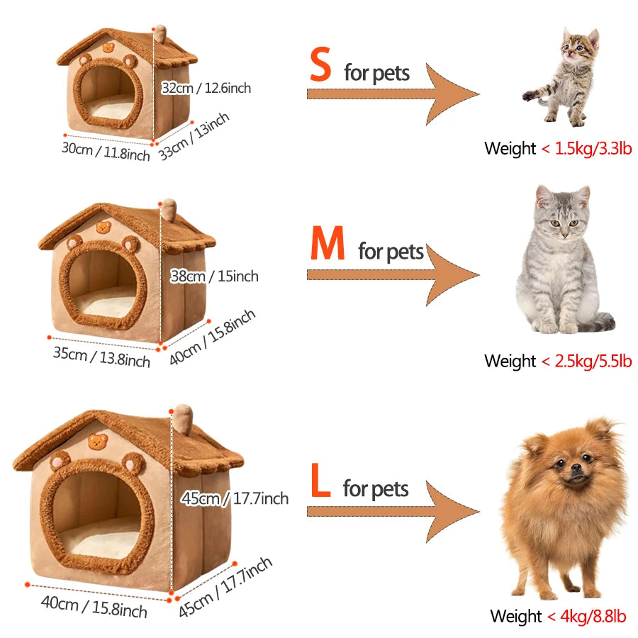 CozyFold™ Pet Cave – Soft Fiber Comfort, Removable Washable Design, Perfect for your Cats & Dogs