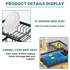 Space‑Saving 2‑Tier Dish Rack – Large‑Capacity Drying, Removable Drainer, Great for Small Kitchens