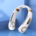 The original JKUOO Neck Fan – Hands‑Free Cooling, Bladeless Design, 4 Ice Plates, Perfect for Summer Heat