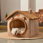 CozyFold™ Pet Cave – Soft Fiber Comfort, Removable Washable Design, Perfect for your Cats & Dogs