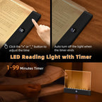 Flat LED Reading Light – Rechargeable, Soft Glow, 3 Colors