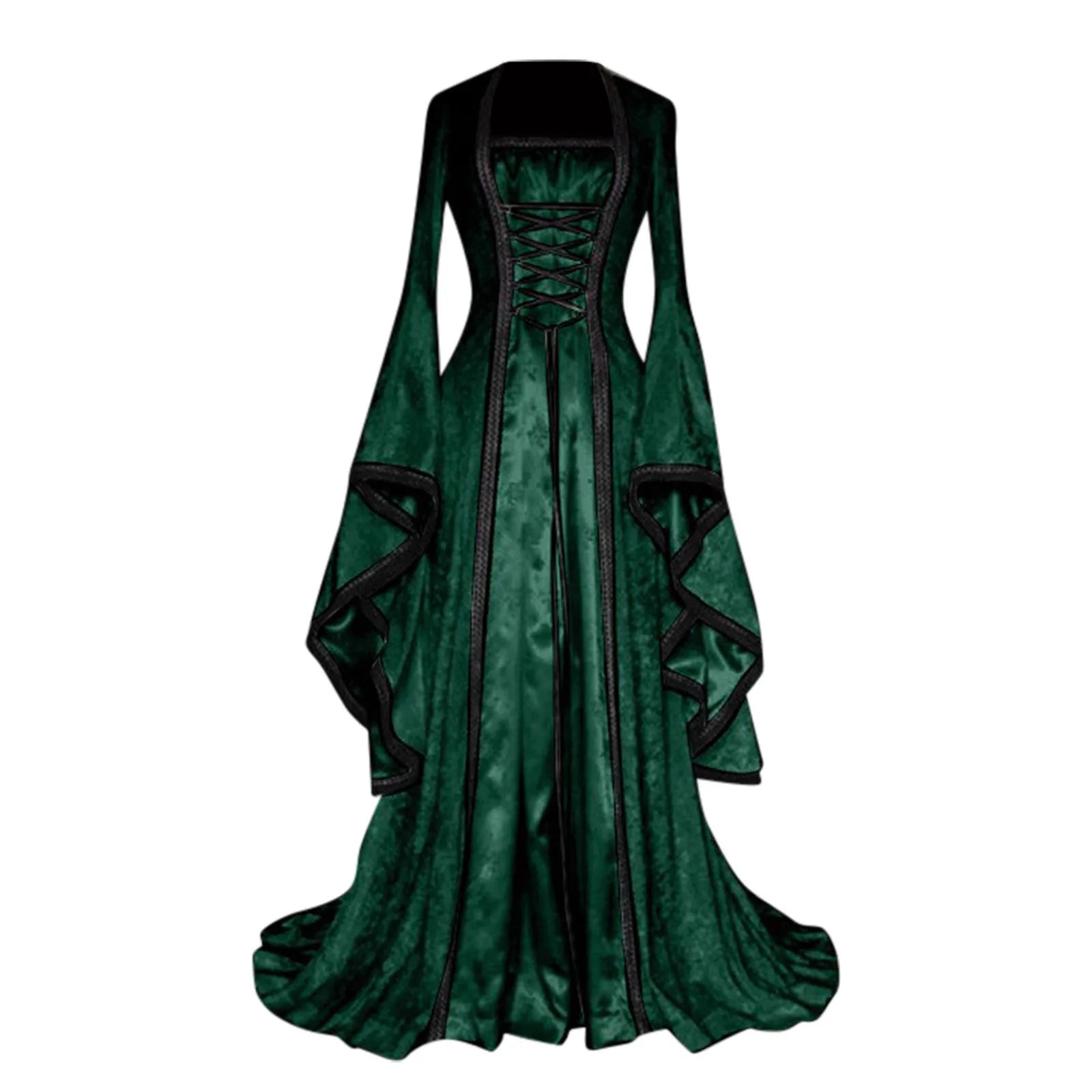Vintage Gothic Costume Dress – Elegant Lace-Up Design for Halloween & Roleplay Fans