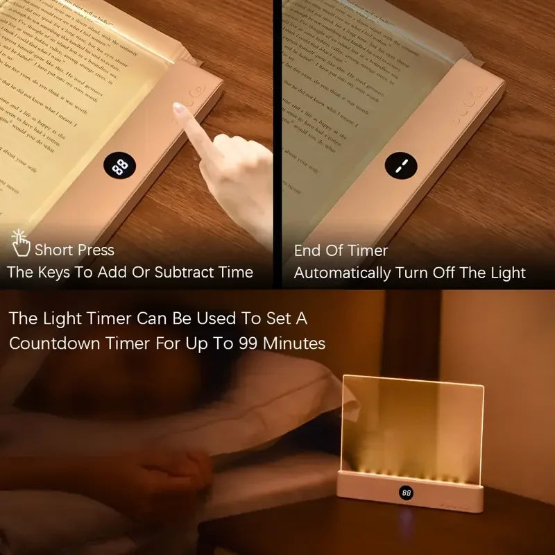 Portable LED Reading Light – Soft 3‑Mode Glow, Rechargeable Flat Design, Perfect for Bedtime Reading