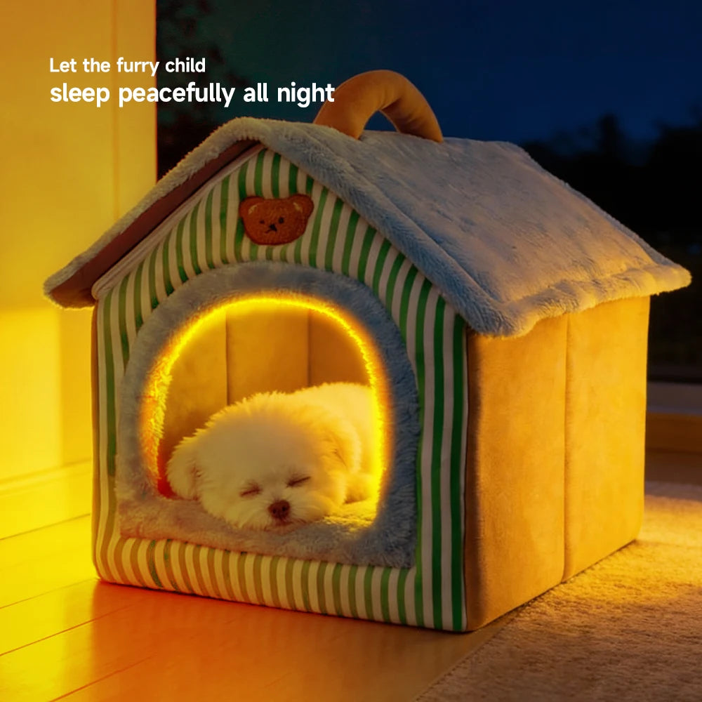 CozyFold™ Pet Cave – Soft Fiber Comfort, Removable Washable Design, Perfect for your Cats & Dogs