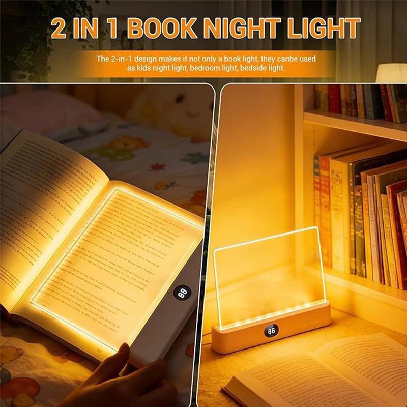 Flat LED Reading Light – Rechargeable, Soft Glow, 3 Colors