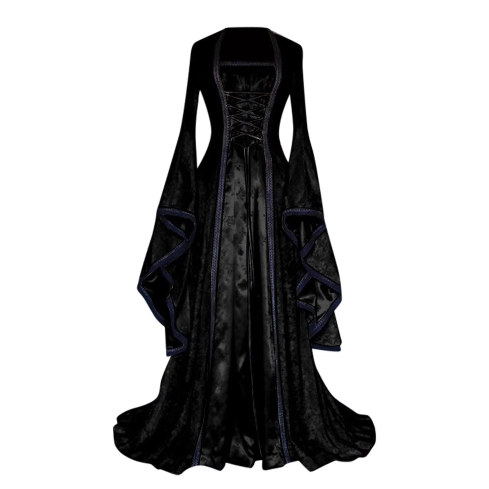 Vintage Gothic Costume Dress – Elegant Lace-Up Design for Halloween & Roleplay Fans