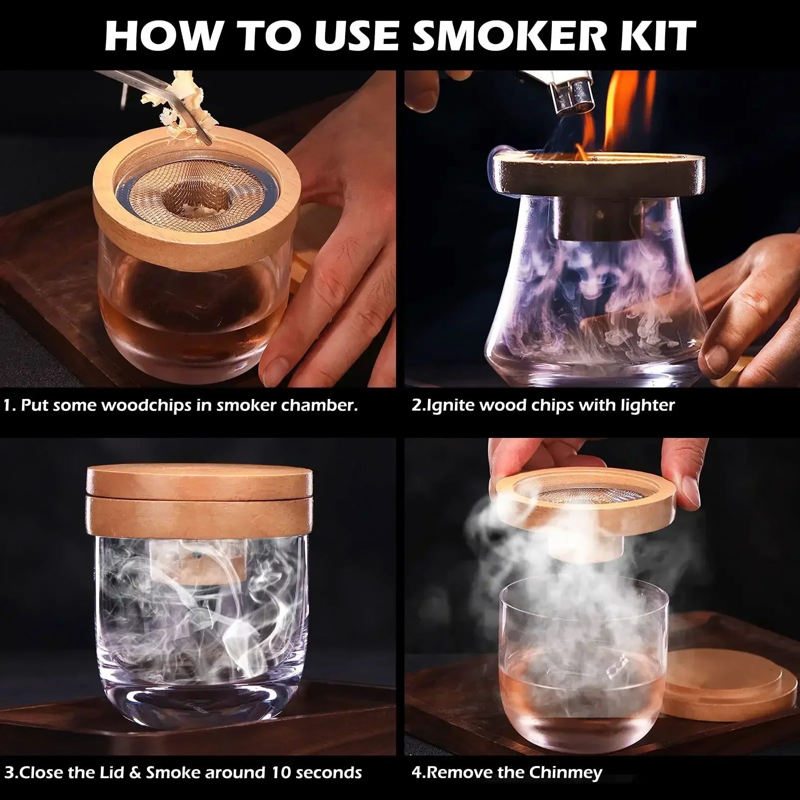 Whiskey Smoker Kit – Wooden Top