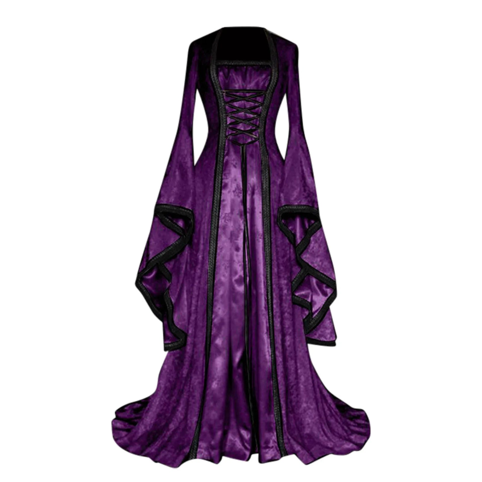 Vintage Gothic Costume Dress – Elegant Lace-Up Design for Halloween & Roleplay Fans