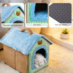 CozyFold™ Pet Cave – Soft Fiber Comfort, Removable Washable Design, Perfect for your Cats & Dogs