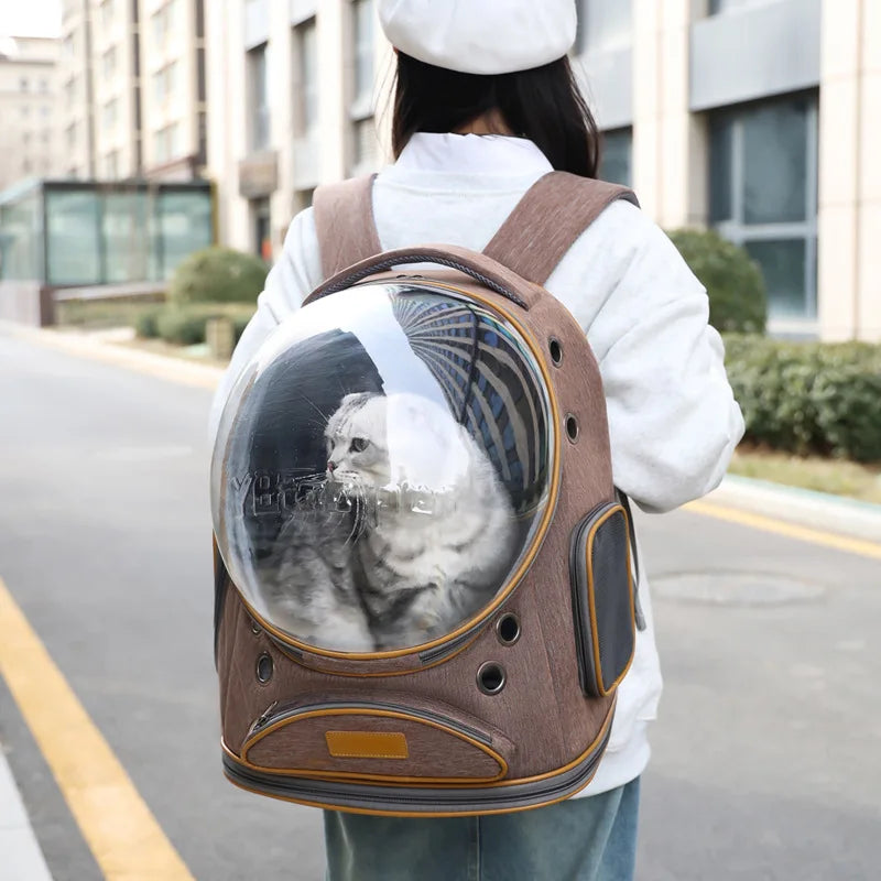 ClearView Pet Carrier – Foldable Airy Comfort, Portable Shoulder Bag for Cats on the Go