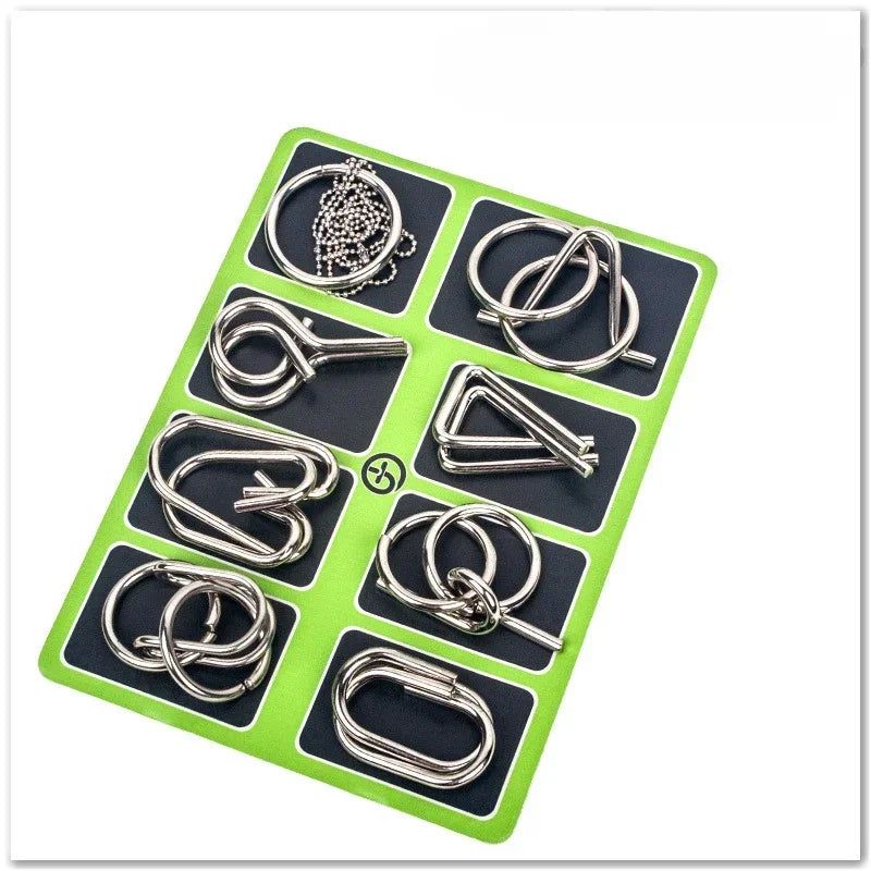 8‑Piece Metal Brain Teaser Set