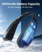 Wearable Neck Fan – Powerful 5000mAh Cooling, Hands‑Free Comfort, Perfect for Outdoor Heat