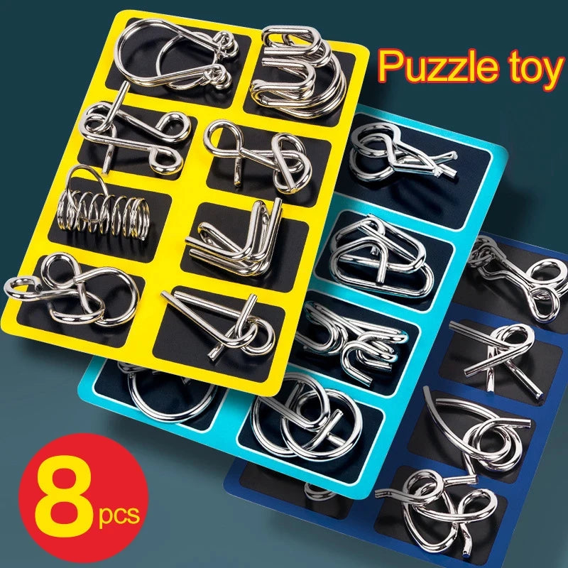 8‑Piece Metal Brain Teaser Set