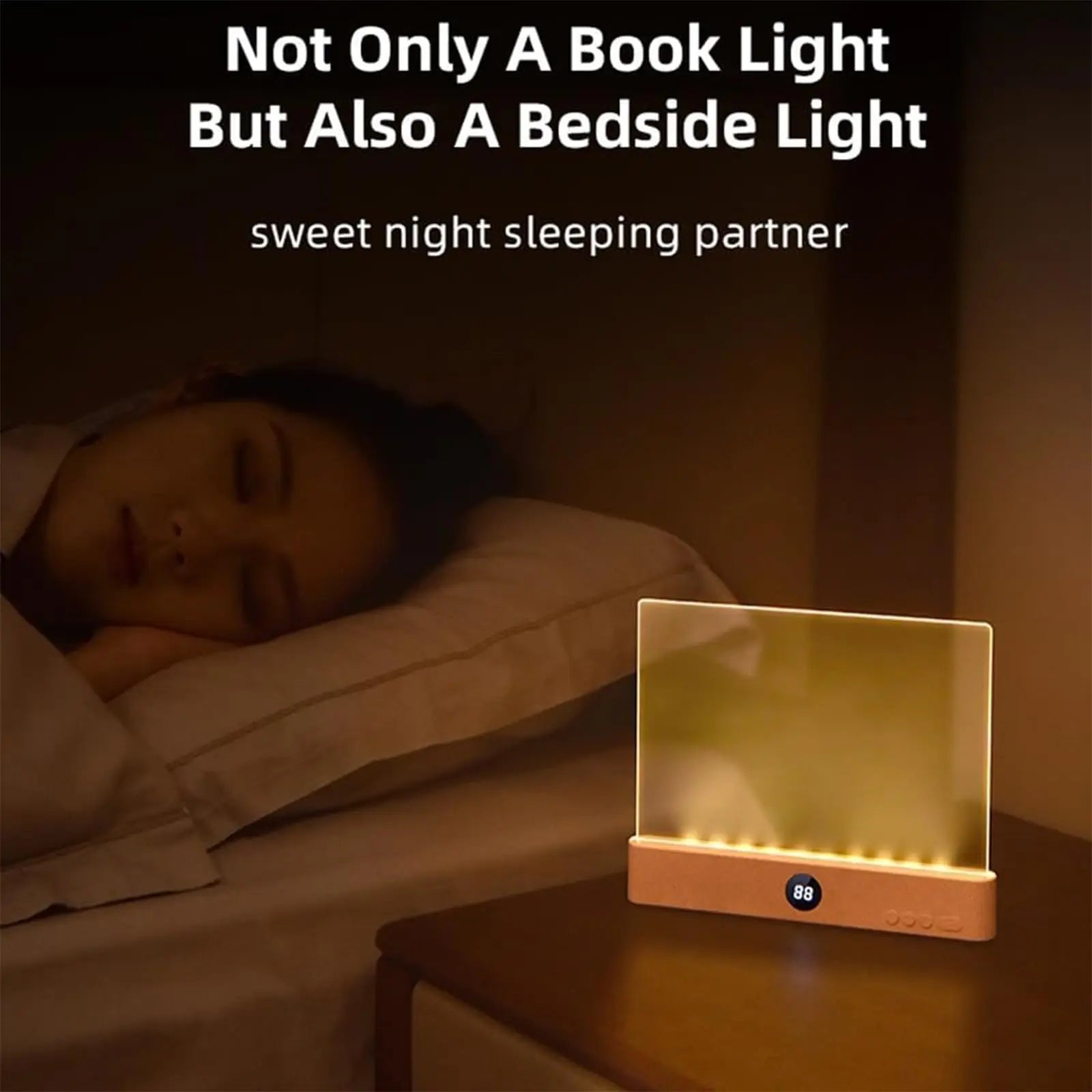 Flat LED Reading Light – Rechargeable, Soft Glow, 3 Colors