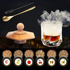 Whiskey Smoker Kit – Rich Smoky Flavor, Wooden Top + 4 Wood Chips, For Cocktails & Home Bars