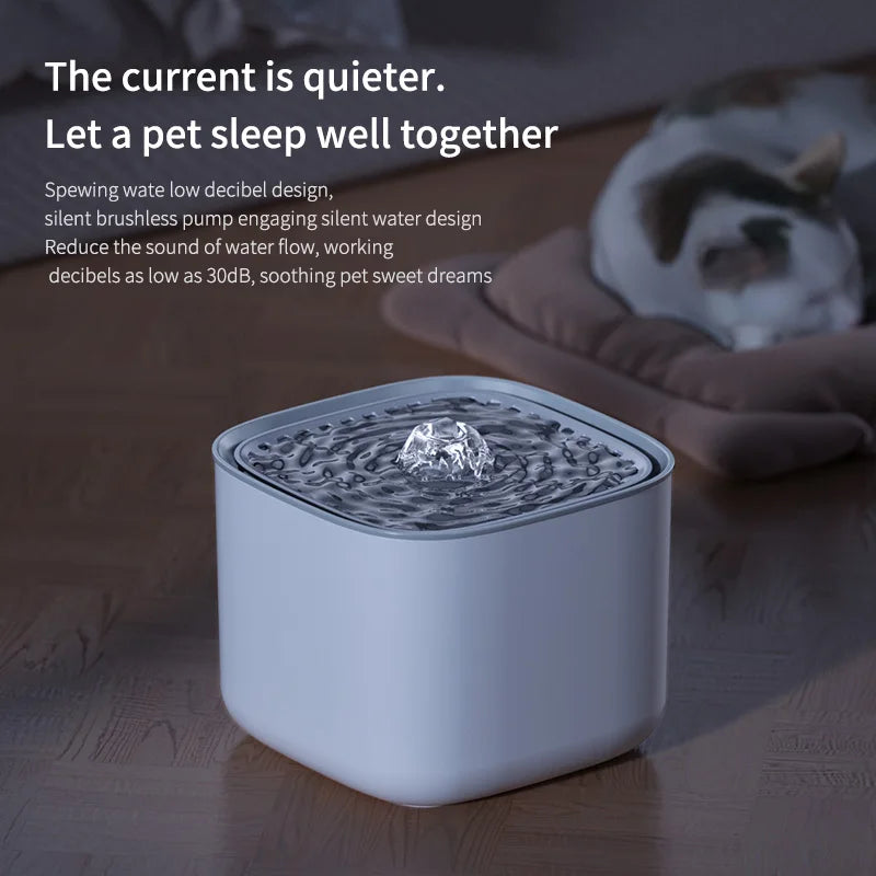 3L Cat Water Fountain – Auto‑Recirculating, Triple Filtration, Ultra‑Quiet USB Dispenser for Hydrated Cats