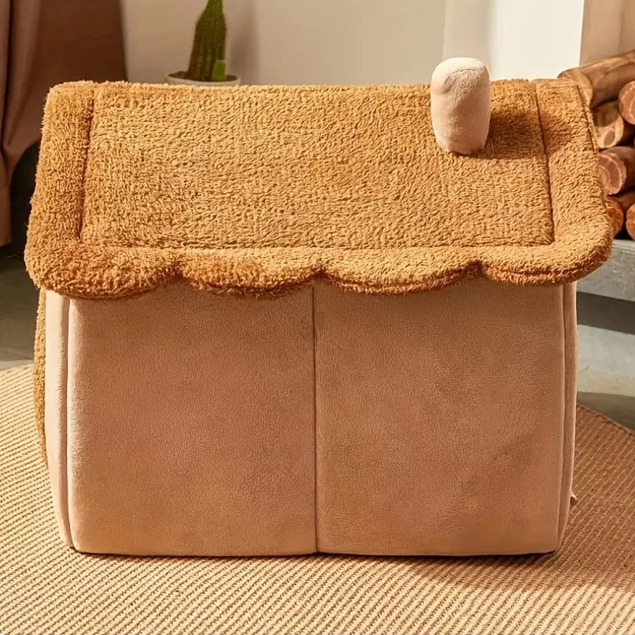 CozyFold™ Pet Cave – Soft Fiber Comfort, Removable Washable Design, Perfect for your Cats & Dogs