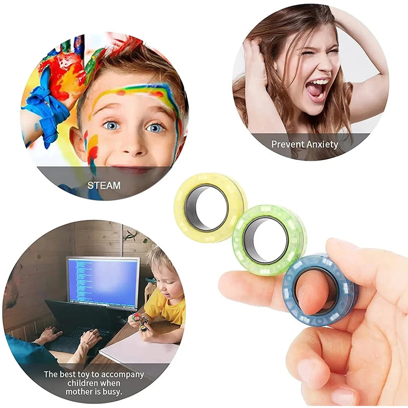 Magnetic Spinner Rings (3‑Pack)