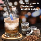 Whiskey Smoker Kit – Rich Smoky Flavor, Wooden Top + 4 Wood Chips, For Cocktails & Home Bars