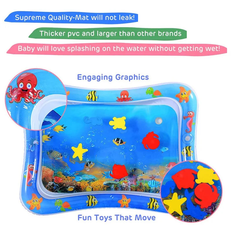 Baby Water Play Mat – Fun Tummy‑Time Support, Soft Inflatable Cushion, For Infants & Toddlers