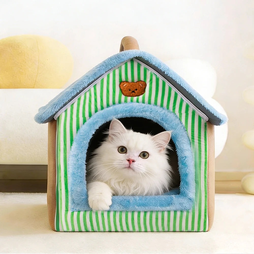 CozyFold™ Pet Cave – Soft Fiber Comfort, Removable Washable Design, Perfect for your Cats & Dogs