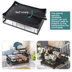 Space‑Saving 2‑Tier Dish Rack – Large‑Capacity Drying, Removable Drainer, Great for Small Kitchens