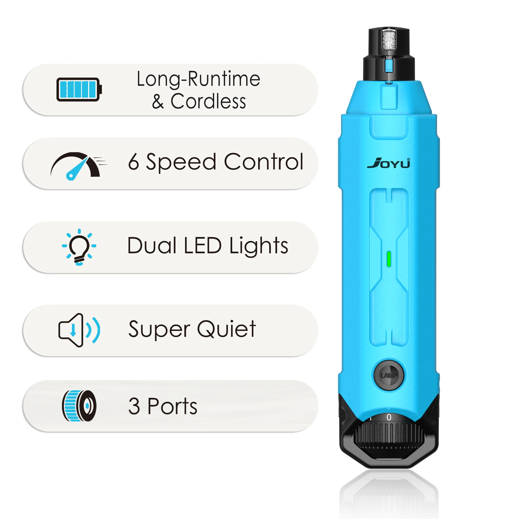 SmoothTrim Pro – Painless 6‑Speed Nail Shaper, Low‑Noise Motor, Ideal for Sensitive Pets