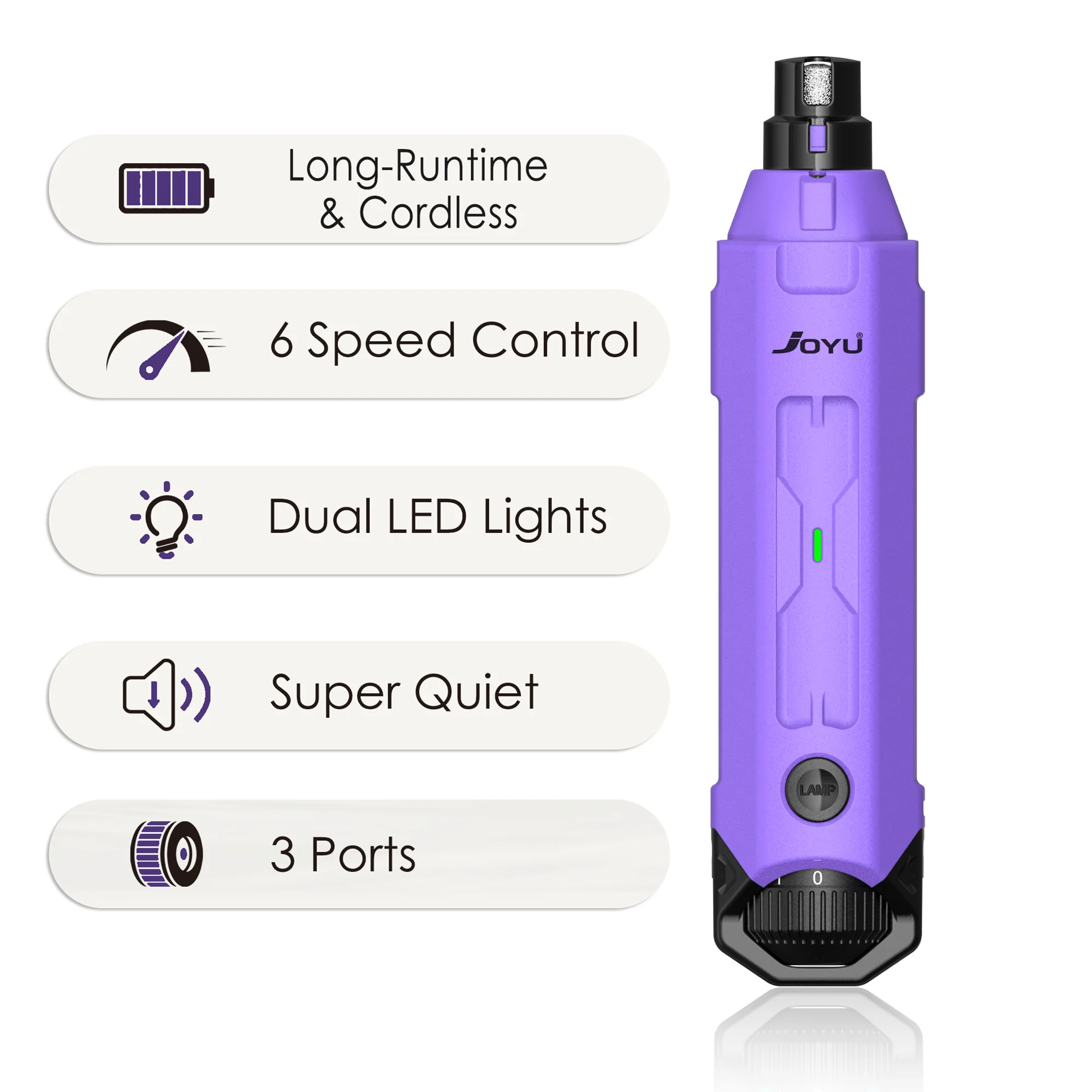 SmoothTrim Pro – Painless 6‑Speed Nail Shaper, Low‑Noise Motor, Ideal for Sensitive Pets