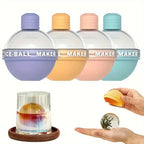 4‑Piece Ice Ball Tray – Crystal‑Clear Ice, Flexible Silicone Mold, Ideal for Whiskey & Bourbon Lovers