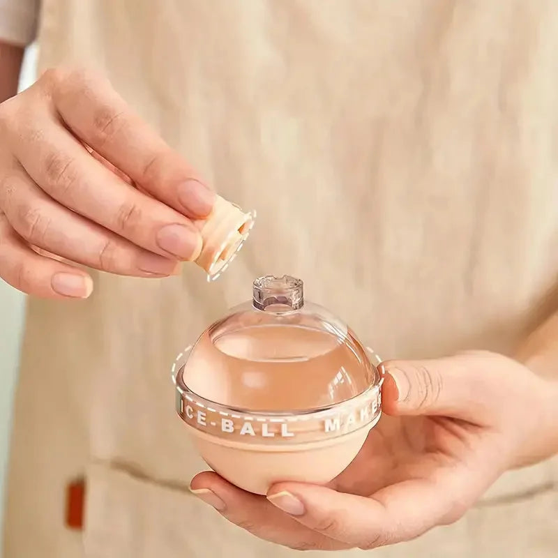 4‑Piece Whiskey Ice Ball Tray – Easy‑Release Silicone