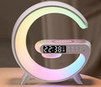 AuraG Smart G‑Lamp – 15W Fast Charge, Bluetooth Sound, App‑Synced Mood Lighting for Modern Homes