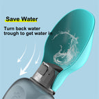 FetchFlow Foldable Dog Water Bottle – Spill‑Free Drinking, Foldable Bowl Top, Great for Walks, Hikes & Road Trips