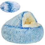 Crystal Velvet Cat Bed – Ultra‑Warm Half‑Wrap Design, Plush Round Comfort, Perfect for Indoor Cats