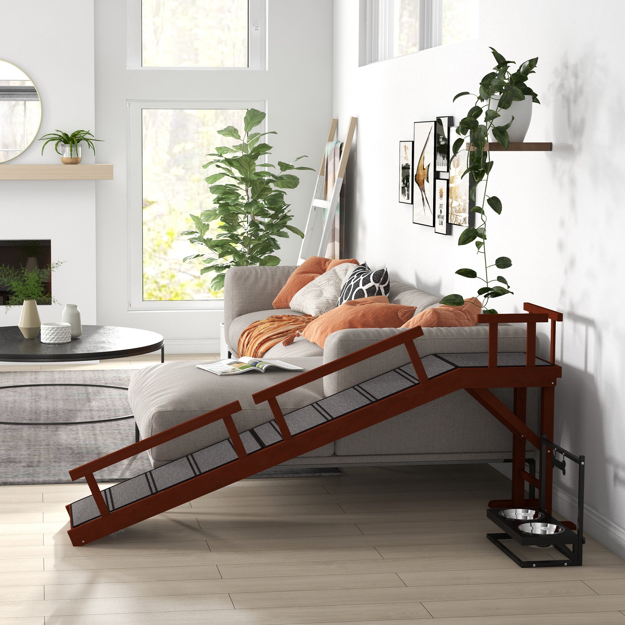 73" Wooden Dog Ramp with Safety Rails