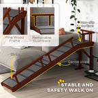 1. Wooden Dog Ramp – Safe Non‑Slip Climb, 73" Length + Guardrails, For Beds & Sofas